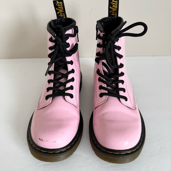 Dr. Martens 1460 J Pink Patent Leather Lace
Up/Zip Ankle Boots Size 2 - Picture 8 of 14